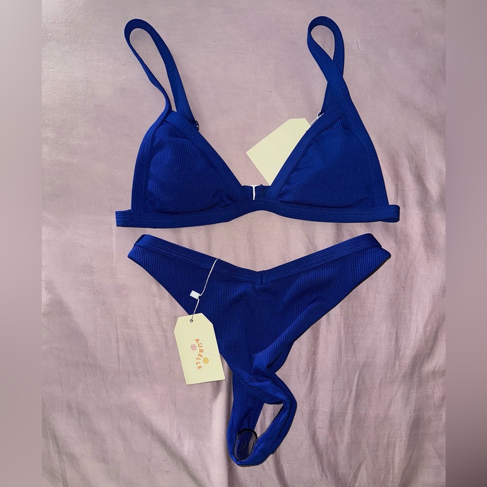 🌊 AURELLE Ribbed Bikini Set – NWT – Electric Blue 💙